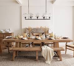Benchwright Extending Dining Table Seadrift Pottery Barn In 2020 Modern Farmhouse Dining Dining Table With Bench Wood Dining Table