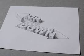 3d Type Up Down Typography Drawing Illusion Drawings 3d Typography