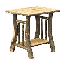 Amish Noble Rustic Hickory End Table Twig Furniture Rustic End Tables Rustic Furniture Plans