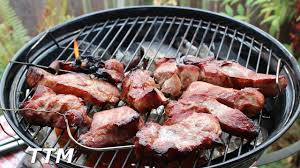 Grilled boneless pork ribs on skewers. Bbq Pork Shoulder Country Style Ribs On The Weber Jumbo Joe Youtube