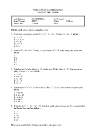 Soal pat matematika peminatan sma kelas 11 xi kurikulum 2013. Soal Ukk Uas Matematika Kelas X Xi Kunci Jawaban Soal Mat Ukk Xi Ipa