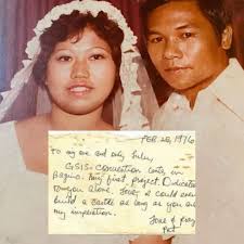 Mama LuLu's Love Story One of the first love letters my Dad gave to my Mom.  He sent it to her while his company was working a project building the  Baguio Convention