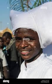 Toubou beduin man, portrait, tribal festival, Place de la Nation,  N'Djamena, Chad Stock Photo