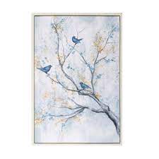 The paper has quite a rough surface which gives a lovely contrast to the tenderness of the bird. 24 X36 Blue Birds Framed Canvas Wall Art Christmas Tree Shops And That Home Decor Furniture Gifts Store