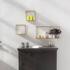Etagere Murale En Metal Filaire Lot De 3 Uptown Gold Decoclico En 2020 Etageres Murales Parement Mural Etagere