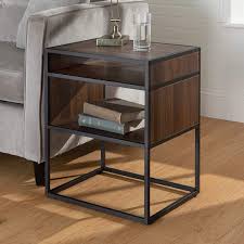 Amazon Com Walker Edison Azf20jerdw We Furniture Modern Square Open Shelf Side End Table For Living Room Bedroom 20 Dark Walnut Furniture Decor