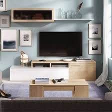 Codes promo, ventes flash, livraison offerte, trouvez le produit de vos rêves à prix réduit ! Meuble Tv Bicolore Avec Rangements 200 X 44 Cm Et Etagere Murale Vitree 105 X 32 Cm Melina Zendart Selection Blanc Naturel Zendart La Redoute