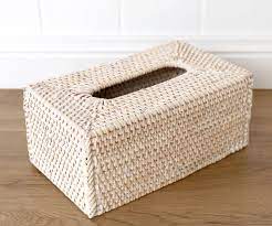 The beautifully soft seahorse tissue box cover is a chic and functional update for your bathroom linens. Decor Tissue Holder Basket Storage White Wash Rattan Hamptons Coastal Tissue Box Covers Home Garden