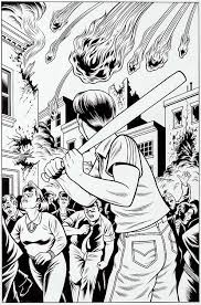 Black And White Comic Art Fire Ball An Original Illustration By Charles Burns Ink Illustrations Bristol Board Illustration