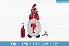 Download Wine Gnome Svg Wine Lover Gnome With Wine Glass And Bottle 1241743 Cut Files Design Bundles