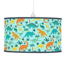 Aqua Cute Colorful Dinosaur Pattern Kids Room Ceiling Lamp Zazzle Com In 2020 Dinosaur Pattern Ceiling Lamp Kids Room