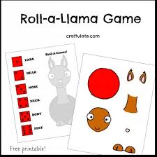 Roll A Llama Game Llama Games Preschool Activities Book Crafts