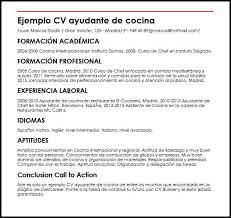 Ejemplo De Cv Para Ayudante De Cocina Micvideal
