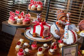 Houston Rockets Theme Baby Shower Dessert Table Diapercake Motorcycle Teddy Baby Shower Dessert Table Baby Shower Desserts Baby Shower Cupcakes Decorations