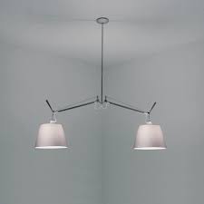 Artemide Tolomeo Double Suspension 2 Light Kitchen Island Pendant Finish Fiber Size 10 Island Pendants Kitchen Lighting