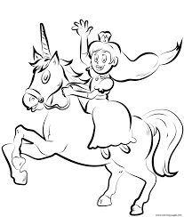 Download and print these free coloring pages. Princess Rides Unicorn Coloring Pages Printable