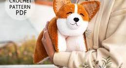 Puppy pillow crochet pattern Plush corgi