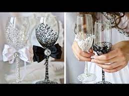تزيين كؤوس العروس بطريقة راقية و جميلةwedding glassess diy youtube christmas decorations for the home champagne flute champagne