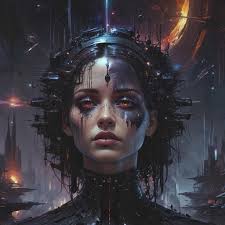 Gothic Sci-Fi Painting in Astral Cosmic Style