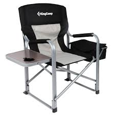 Kingcamp Heavy Duty Steel Camping Folding Director Chair With Cooler Bag And Side Table Be Sure To Ch Portable Camping Chair Camping Chairs Best Beach Chair