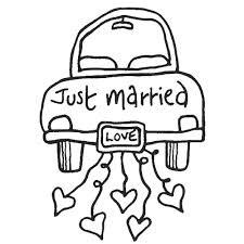 Just married auto frisch verheiratet auto geldgeschenke. Rubber Stamp Just Married Hochzeit Zeichnung Hochzeit Malvorlagen Clipart Hochzeit