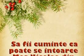 Si mesaje speciale pentru toti cei care poarta numele de nicolae sau derivate ale acestuia: Felicitari Mos Nicolae Felicitari Iarna