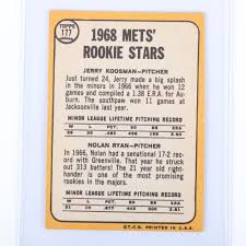 My grandpa picked this card up at a garage sale in the mid 90s for a few bucks. Lot 1968 Topps Nolan Ryan Rookie Baseball Card 177 Exmt Nm Crease Free