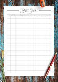 Organizing your monthly bills has never been this pretty! Download Printable Square Grid Monthly Bill Tracker Pdf