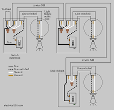 The above wiring circuit was made using only a two conductor cable with ground. Multiple Light Switch Wiring Electrical 101
