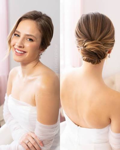 Front vs. back (SWIPE ⬅️ to see both) Believe it or not, I spend lots of time perfecting the front. 🤫 We see all the pretty Pinterest pictures of the wedding hair