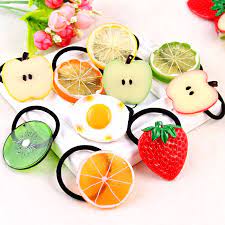 Big Size New Fashion Cute Lemon Hair Ropes Fruit Elastic Hair Rubber Bands For Women Girls Hair Ornaments Accessories Headb Elastique Cheveux Fruit Accessoires