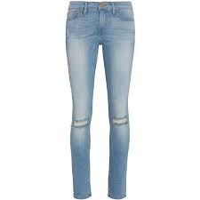 Frame Women S Rip Skinny 215 Liked On Polyvore Featuring Jeans Denim Skinny Fit Jeans Supe Destroyed Skinny Jeans Ripped Skinny Jeans Blue Ripped Jeans
