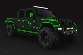 With very high amount of room in the back row. Jeep Gladiator Rubicon 2020 Custom Venom Edition Digital Art By Tj Solstad