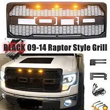 Grill options raptor style ford f150 forum munity of truck fans. Compatible With 2009 2010 2011 2012 2013 2014 Ford F150 Raptor Style Grill Conversion Front Hood Grille W F R Letters And Amber Led Lights Matt Black Automotive Grilles Grille Guards