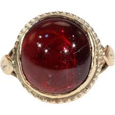 I Was From The City She Was From The Outside Antique Victorian Cabochon Garnet Ring In 9k Gold With Images Garnet Rings Garnet Victorian Jewelry
