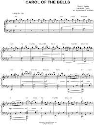 Traditional Ukranian Carol Of The Bells Sheet Music Piano Solo In F Minor Transposable Download Print Piano Sheet Music Sheet Music Piano Music
