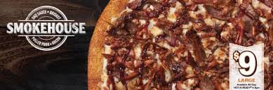 Little Caesars Smokehouse Pizza The Pizza Features A Large Hand Tossed Round Pizza Covered In The Chain S Signature Blend O Fast Food Items Food Smoked Bacon