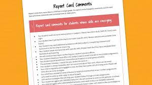 Pages of report card comment goodness! Sample Report Card Comments For Any Teaching Situation