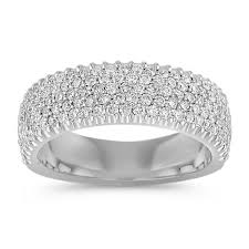 Diamond Wedding Band With Pave Setting Diamond Wedding Bands Round Diamonds Wedding Band White Gold Fashion Rings