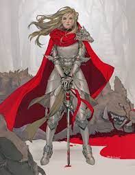 Red Amanda Schank Female Knight Character Art Female Armor