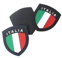 Wholesale Embossed Custom Italia 3D Flag Logo Uniform Clothing Silicon Felt  Patch Labels with Hook and Loop