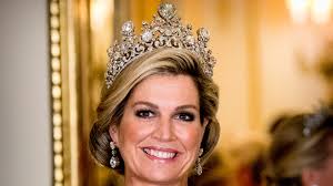 Queen Maxima of the Netherland's glittering tiara, built with Queen Mary  II's jewels