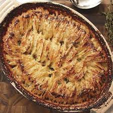 Cheesy Hasselback Potato Gratin Recipe Finecooking Recipe Potato Gratin Recipe Potato Gratin Hasselback Potatoes