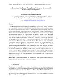 American indian languages and linguistics, historical linguistics, phonology, syntax. Pdf A Genre Based Analysis Of Theme Bound Units In The Review Article Genre In Applied Linguistics