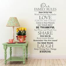Our Family Rules Quote Wall Sticker Home Quote Vinyl Wall Decal Love Quote Wall Decor Vinyl Sticker Q229