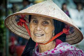 Dalat Market Lady Conical Hat Soldier Girl Lady