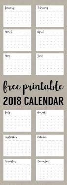 2018 Calendar Printable Free Template Paper Trail Design Calendar Printables 2018 Calendar Printable Free Printable Yearly Calendar