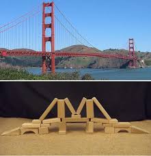 Step By Step Instructions To Build The Golden Gate Bridge From Wooden Blocks See Instructions At Http Golden Gate Bridge Bridge Building Wooden Building Blocks