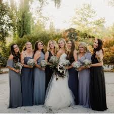Moody And Stormy Shades Of Blue Shop These Hues Right Here Phot Blue Wedding Dresses Stormy Bridesmaid Dresses Bridesmaid Dress Color Schemes