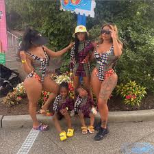 #durecorder this is my video recorded with du recorder. Twinning Alexis Skyy And Her Daughter Alaiya Sport Matching Swimsuits While On Vacation